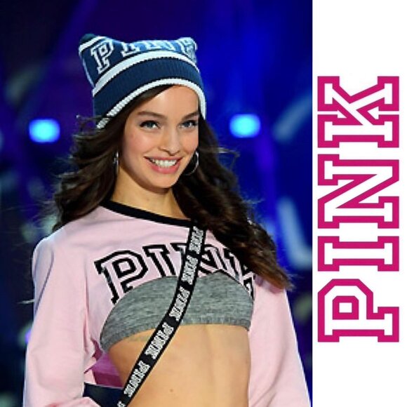 PINK Victoria's Secret Accessories - Victoria’s Secret PINK | Color Block Striped Winter Hat Beanie | One Size